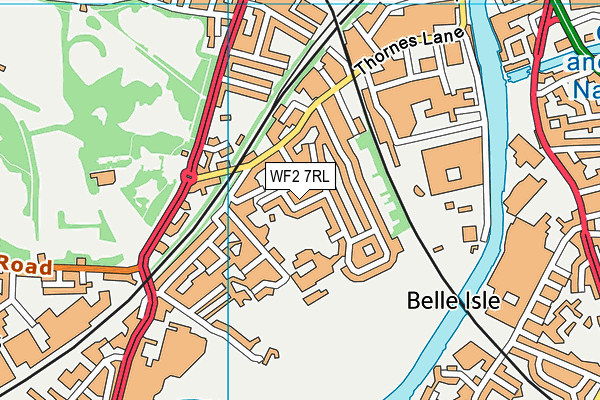 WF2 7RL map - OS VectorMap District (Ordnance Survey)