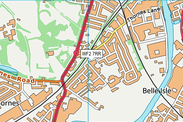 WF2 7RR map - OS VectorMap District (Ordnance Survey)