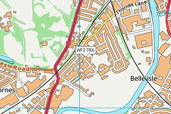 WF2 7RX map - OS VectorMap District (Ordnance Survey)