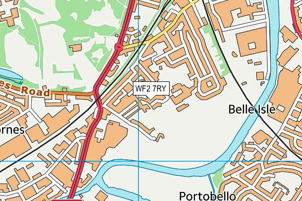WF2 7RY map - OS VectorMap District (Ordnance Survey)