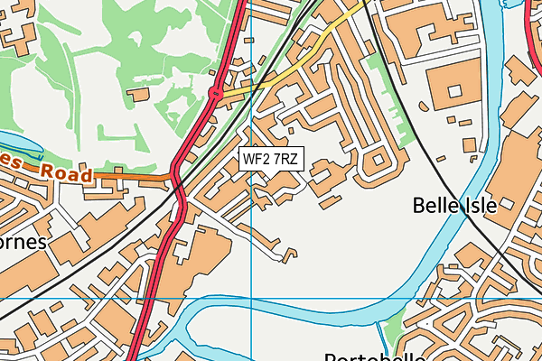 WF2 7RZ map - OS VectorMap District (Ordnance Survey)