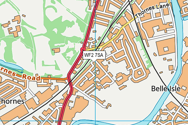 WF2 7SA map - OS VectorMap District (Ordnance Survey)