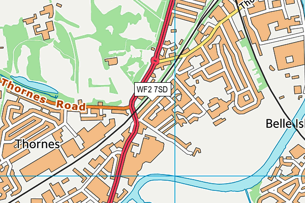 WF2 7SD map - OS VectorMap District (Ordnance Survey)