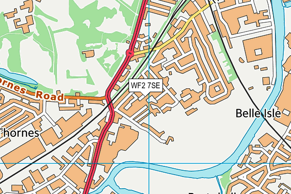 WF2 7SE map - OS VectorMap District (Ordnance Survey)