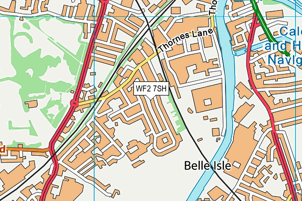 WF2 7SH map - OS VectorMap District (Ordnance Survey)