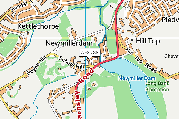 WF2 7SN map - OS VectorMap District (Ordnance Survey)