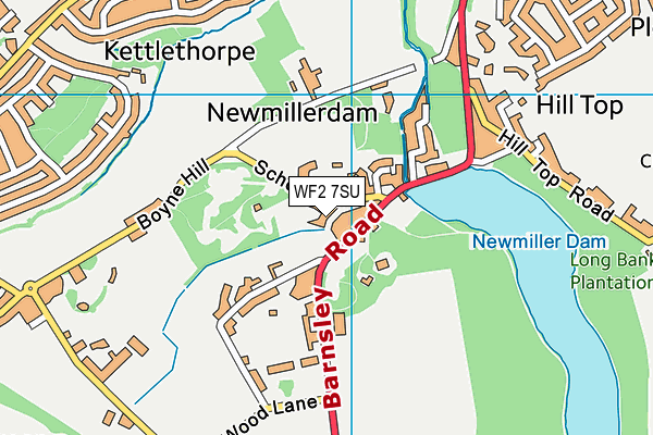 WF2 7SU map - OS VectorMap District (Ordnance Survey)