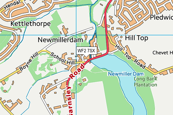 WF2 7SX map - OS VectorMap District (Ordnance Survey)