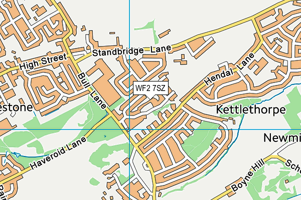 WF2 7SZ map - OS VectorMap District (Ordnance Survey)