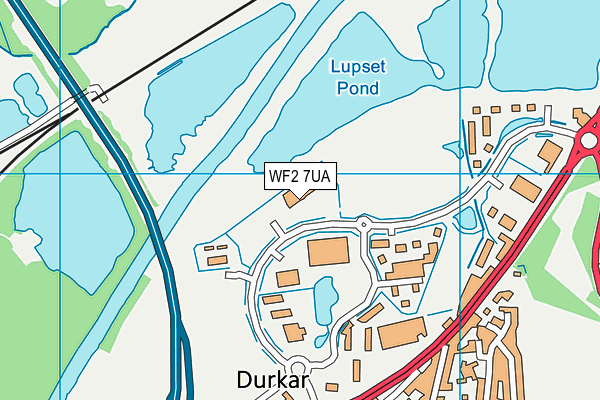 WF2 7UA map - OS VectorMap District (Ordnance Survey)