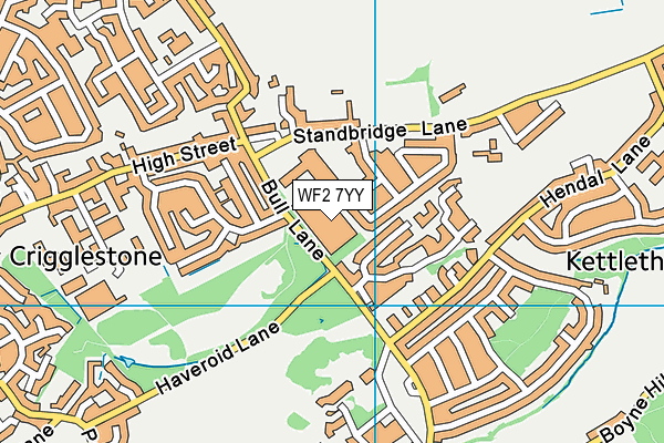 WF2 7YY map - OS VectorMap District (Ordnance Survey)