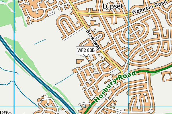 WF2 8BB map - OS VectorMap District (Ordnance Survey)
