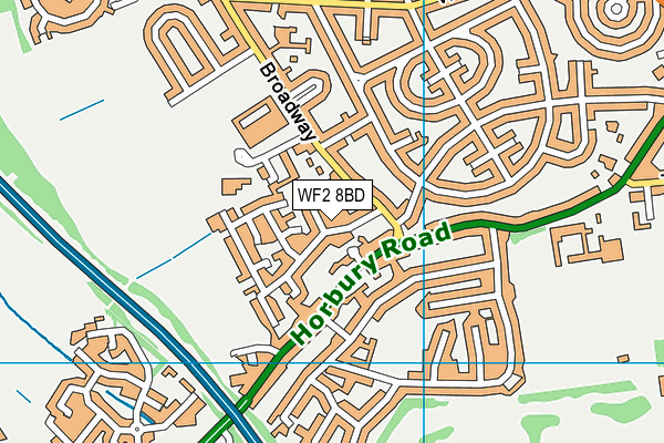WF2 8BD map - OS VectorMap District (Ordnance Survey)
