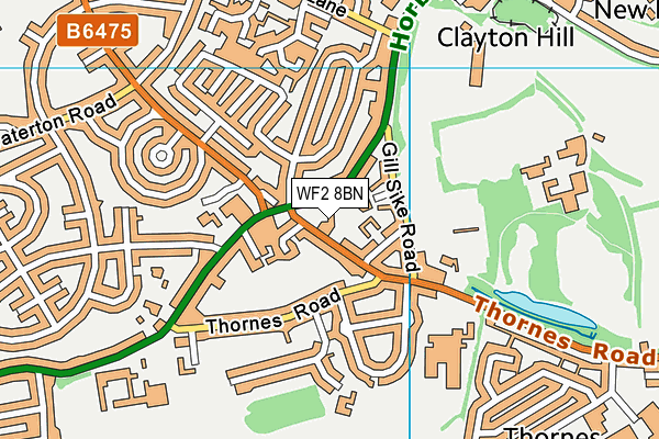 WF2 8BN map - OS VectorMap District (Ordnance Survey)