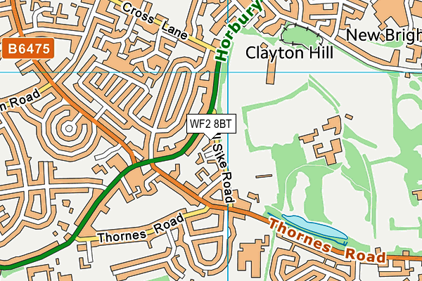 WF2 8BT map - OS VectorMap District (Ordnance Survey)