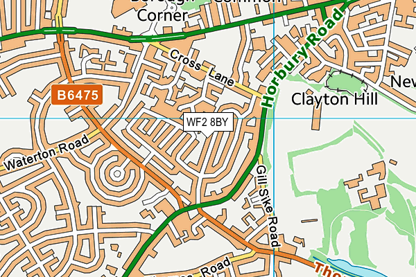 WF2 8BY map - OS VectorMap District (Ordnance Survey)