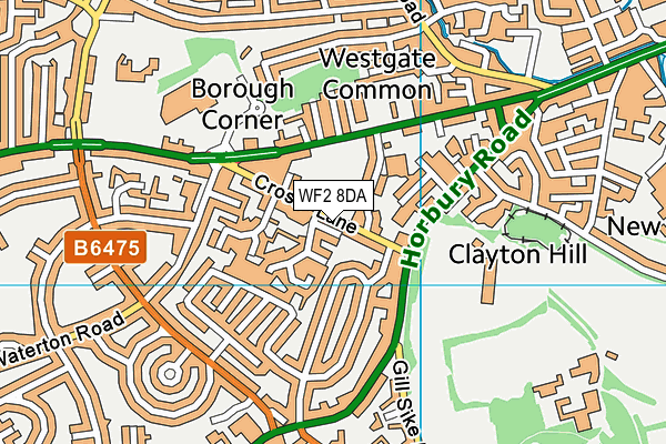 WF2 8DA map - OS VectorMap District (Ordnance Survey)