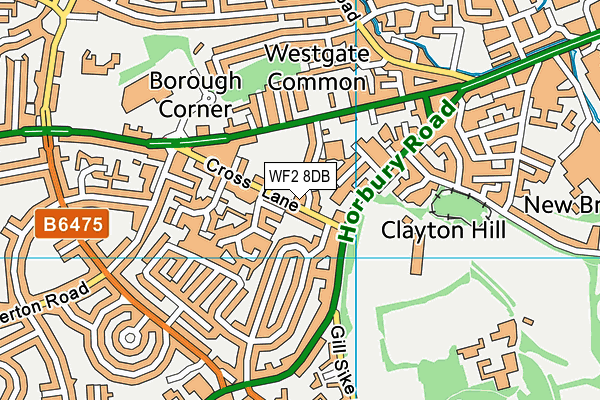 WF2 8DB map - OS VectorMap District (Ordnance Survey)