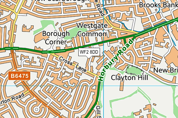 WF2 8DD map - OS VectorMap District (Ordnance Survey)