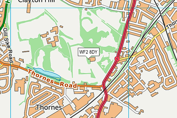 WF2 8DY map - OS VectorMap District (Ordnance Survey)