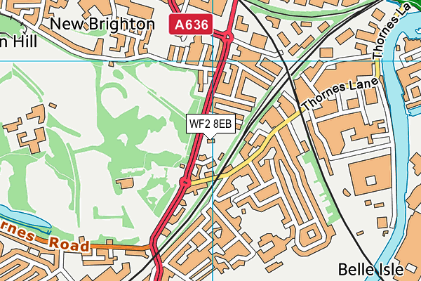 WF2 8EB map - OS VectorMap District (Ordnance Survey)