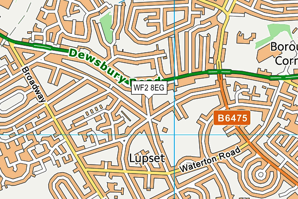 WF2 8EG map - OS VectorMap District (Ordnance Survey)