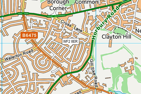 WF2 8ER map - OS VectorMap District (Ordnance Survey)