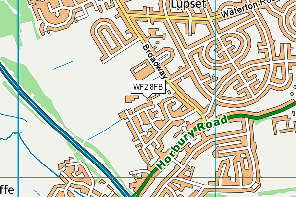 WF2 8FB map - OS VectorMap District (Ordnance Survey)