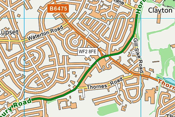 WF2 8FE map - OS VectorMap District (Ordnance Survey)