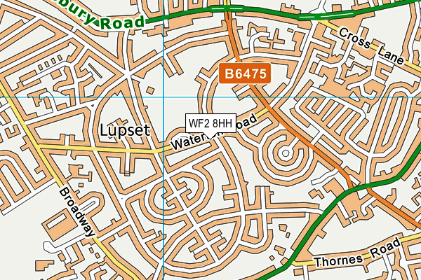 WF2 8HH map - OS VectorMap District (Ordnance Survey)