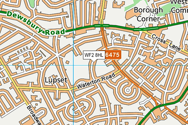 WF2 8HL map - OS VectorMap District (Ordnance Survey)