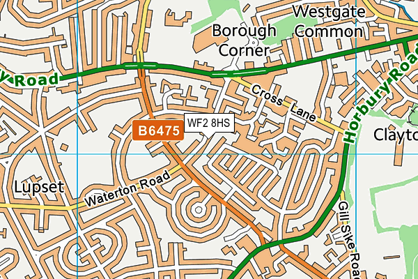 WF2 8HS map - OS VectorMap District (Ordnance Survey)
