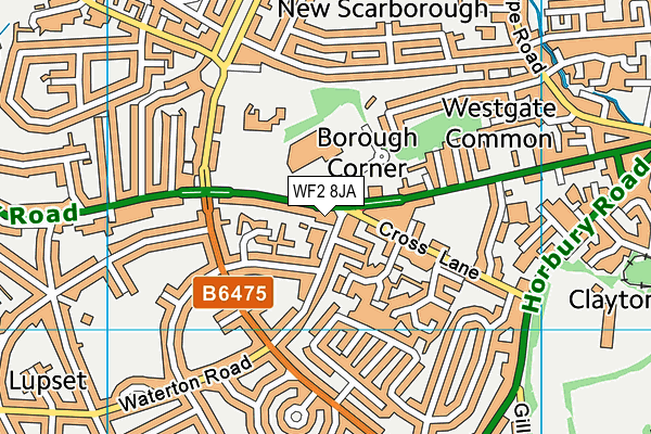 WF2 8JA map - OS VectorMap District (Ordnance Survey)