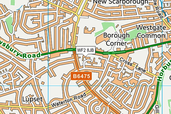 WF2 8JB map - OS VectorMap District (Ordnance Survey)