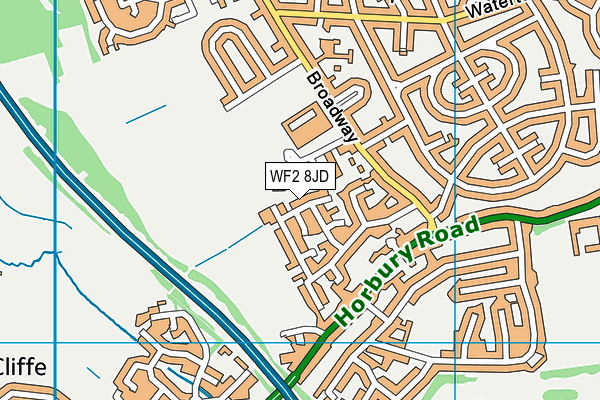 WF2 8JD map - OS VectorMap District (Ordnance Survey)