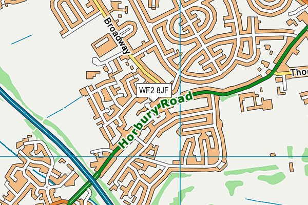 WF2 8JF map - OS VectorMap District (Ordnance Survey)