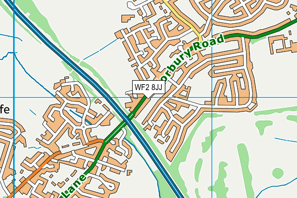 WF2 8JJ map - OS VectorMap District (Ordnance Survey)