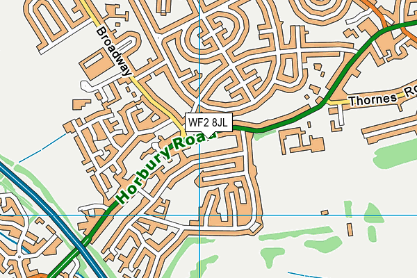 WF2 8JL map - OS VectorMap District (Ordnance Survey)