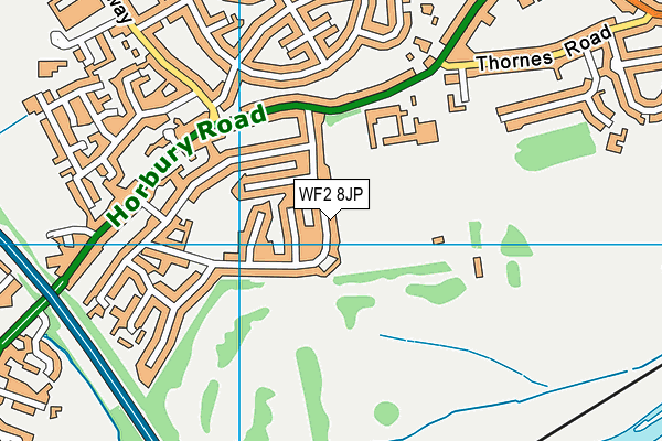 WF2 8JP map - OS VectorMap District (Ordnance Survey)