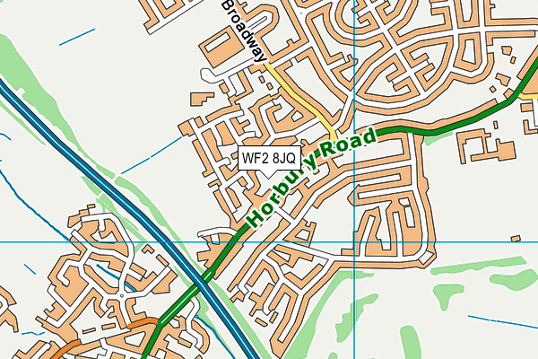 WF2 8JQ map - OS VectorMap District (Ordnance Survey)