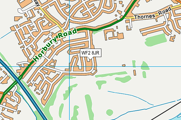 WF2 8JR map - OS VectorMap District (Ordnance Survey)