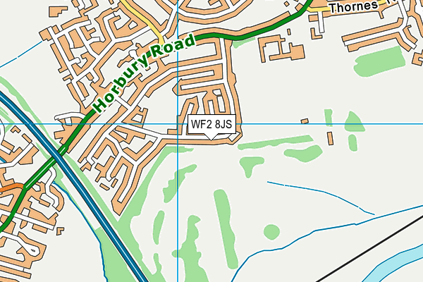 WF2 8JS map - OS VectorMap District (Ordnance Survey)