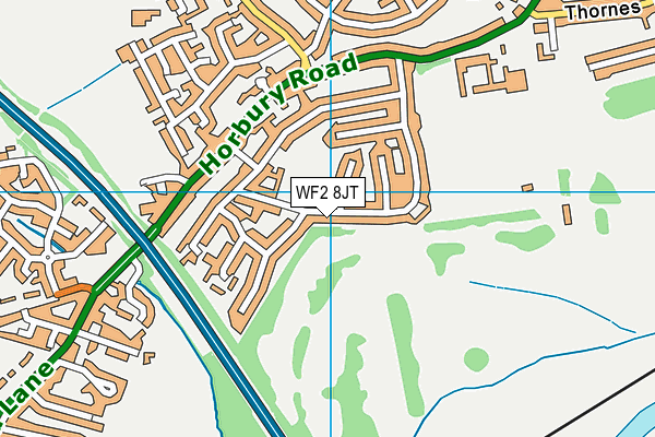 WF2 8JT map - OS VectorMap District (Ordnance Survey)