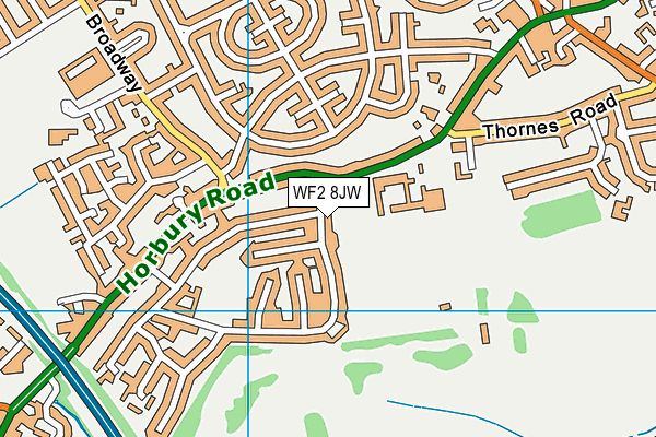 WF2 8JW map - OS VectorMap District (Ordnance Survey)