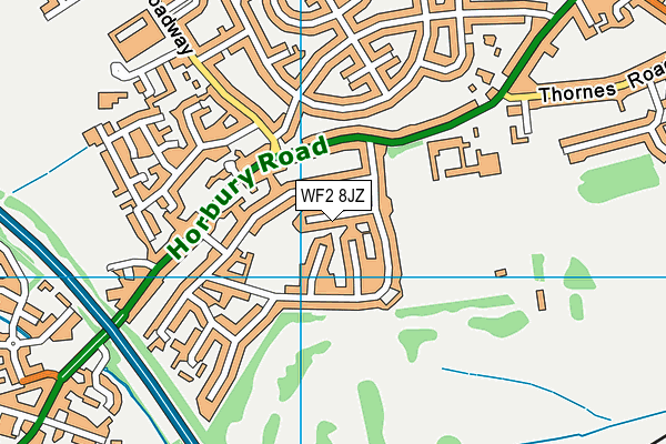WF2 8JZ map - OS VectorMap District (Ordnance Survey)