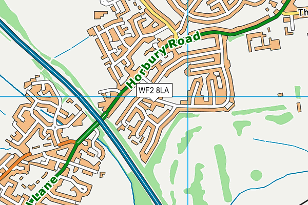 WF2 8LA map - OS VectorMap District (Ordnance Survey)