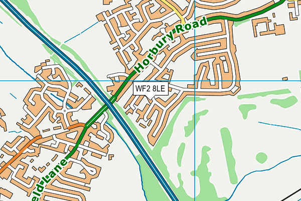 WF2 8LE map - OS VectorMap District (Ordnance Survey)