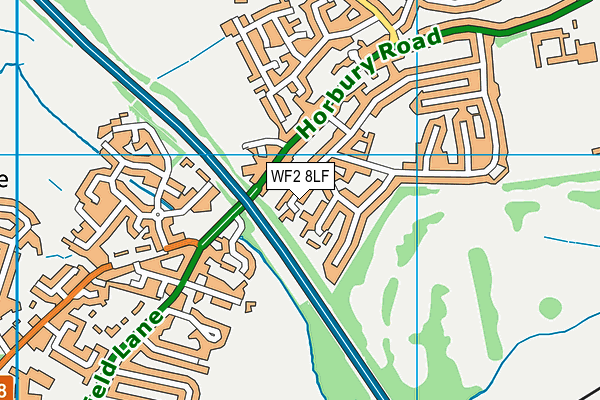 WF2 8LF map - OS VectorMap District (Ordnance Survey)