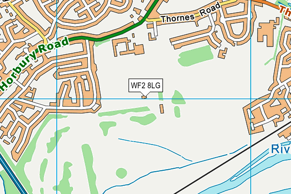 WF2 8LG map - OS VectorMap District (Ordnance Survey)