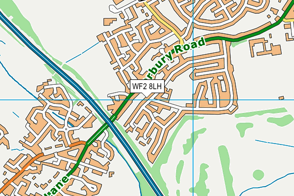 WF2 8LH map - OS VectorMap District (Ordnance Survey)